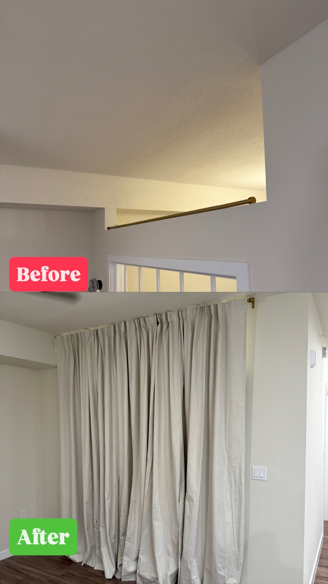 Curtain Rod & Drapes Install