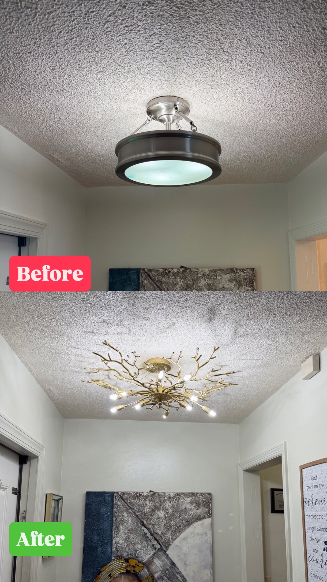 Hallway Branch Chandelier Install