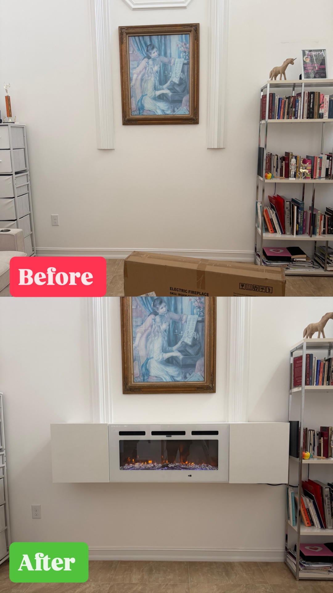 Wall-Mounted Electric Fireplace Install