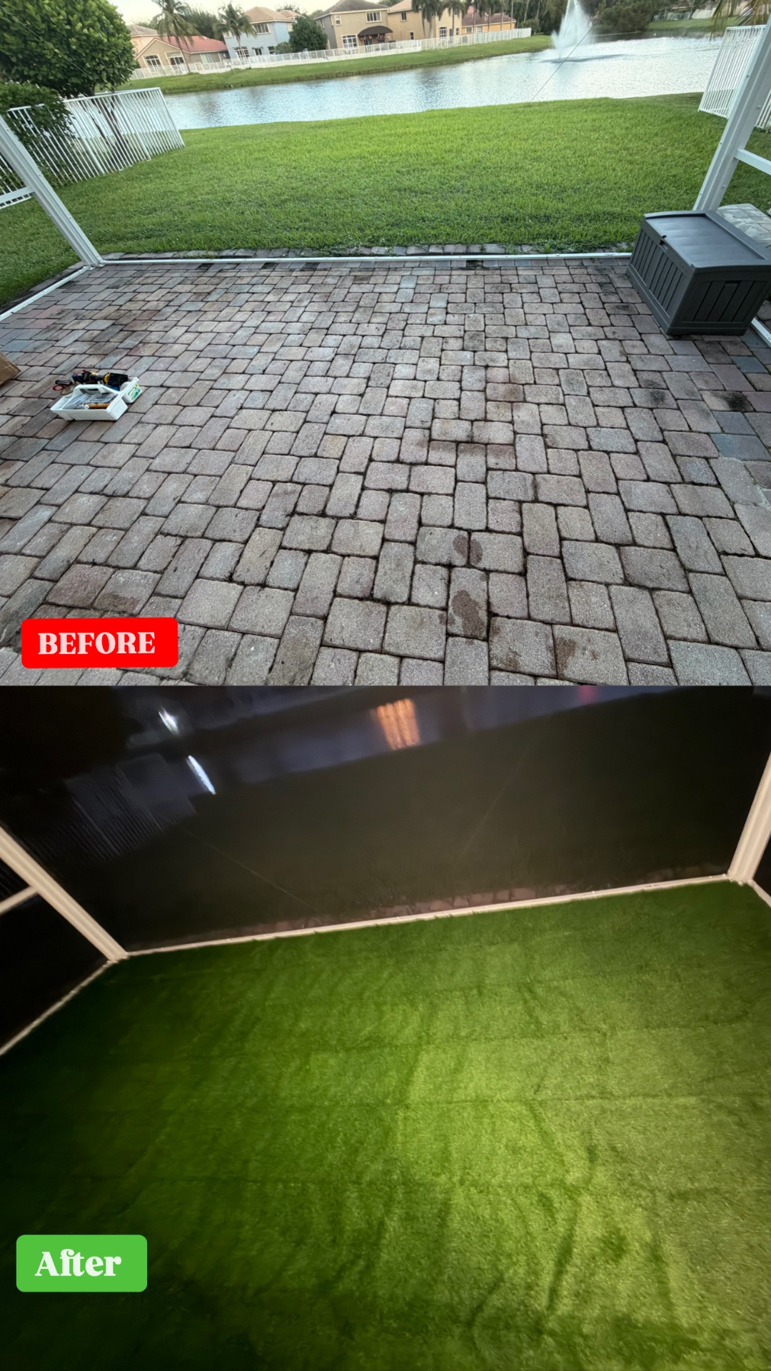 Patio Artificial Turf Install