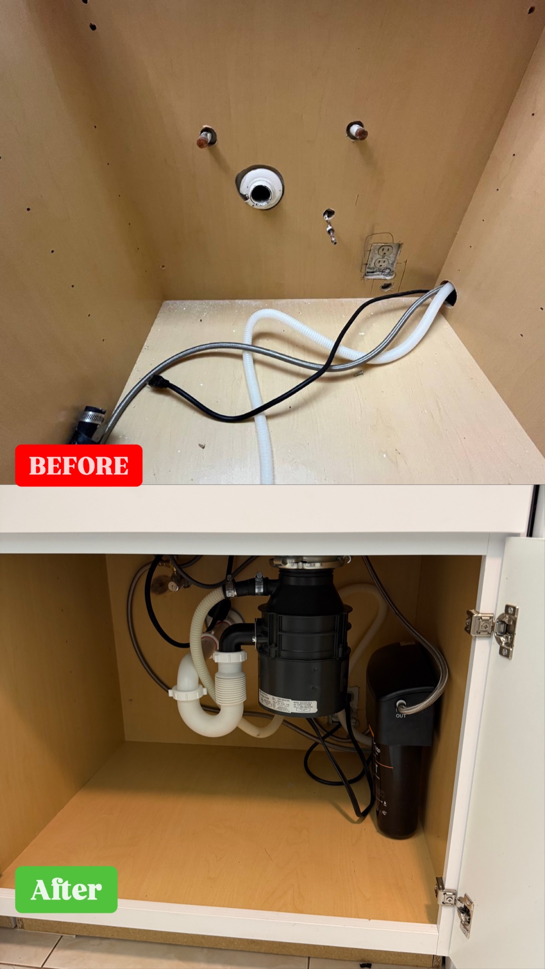 Under-Sink Plumbing & Disposal Install