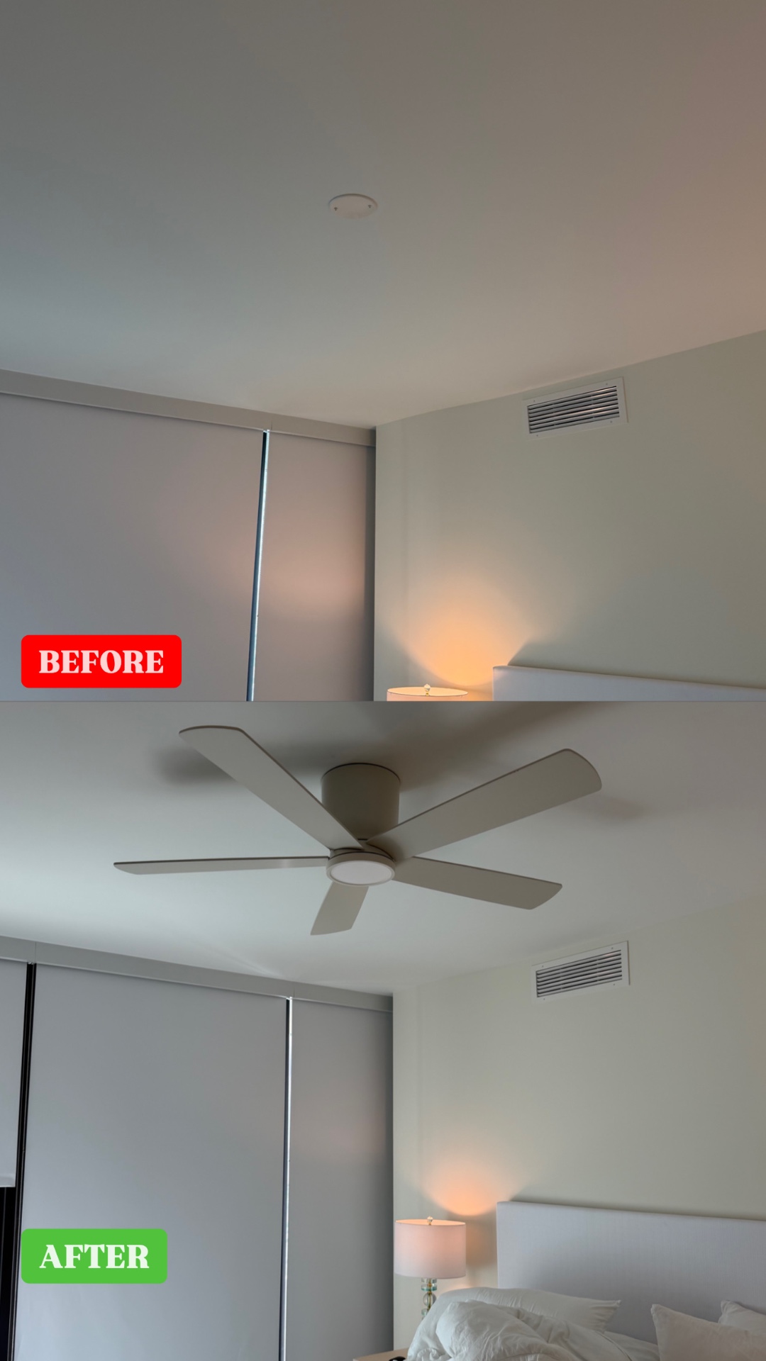 Bedroom Ceiling Fan Install